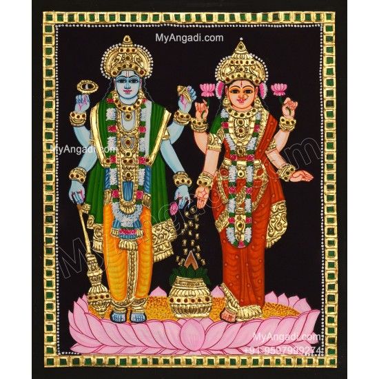 Vishnu Lakshmi Tanjore Painting