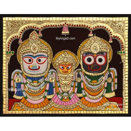 Jagannath - Krishna Balaram Subathra Tanjore Painting