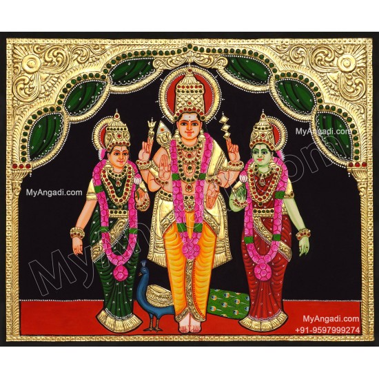 Murugar valli deivanai Tanjore Painting