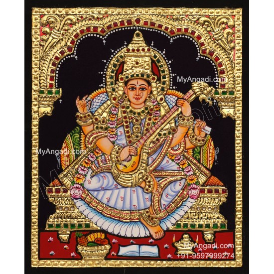 Saraswathi Tanjore Painting