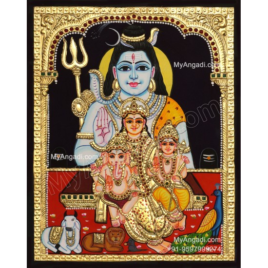 Shiva Family Tanjore Painting