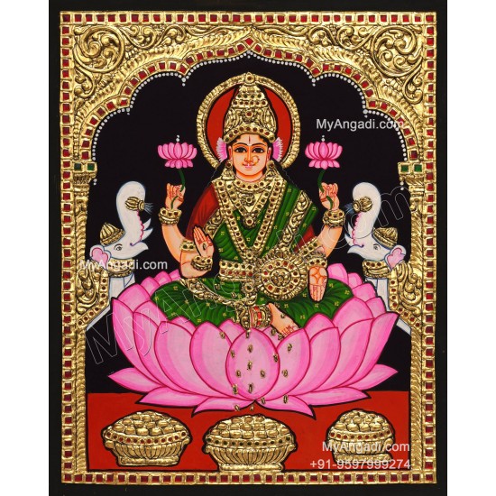 Gajalakshmi Tanjore Painting