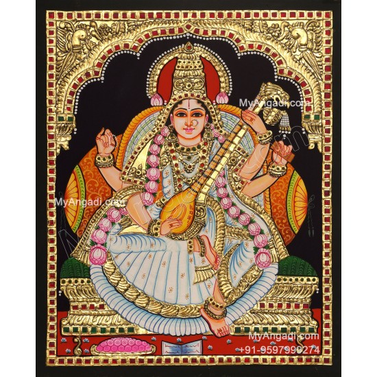 Saraswathi Tanjore Painting