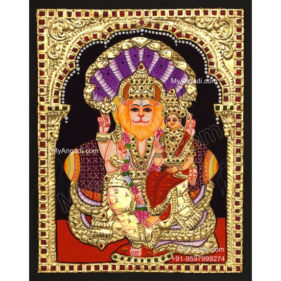 Narasimar Tanjore Painting, Lakshmi Narasimhar Tanjore Painting