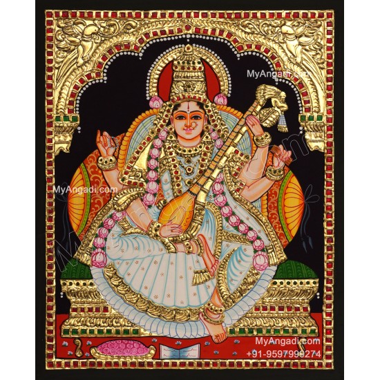 Saraswathi Tanjore Painting