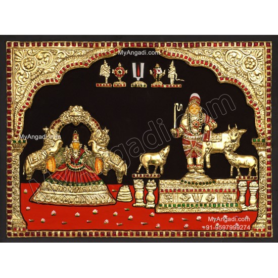 2D Rajagopalachari Sengamalathu Amman Tanjore Painting