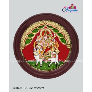 3D Pradhosam Sivan Parvathi Round Tanjore Painting