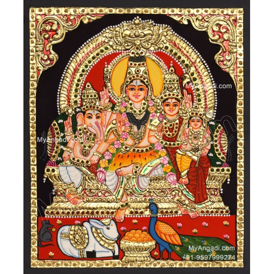 Shiva Family Tanjore Painting