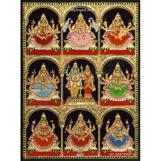 Ashta Lakshmi Tanjore Painting