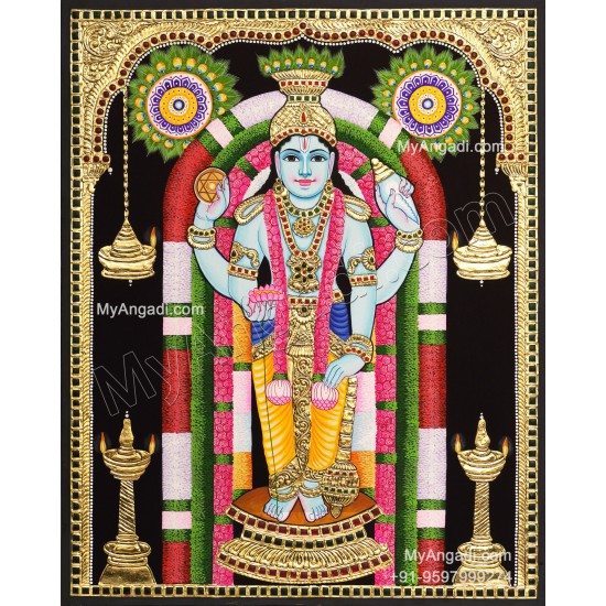 Guruvayoorappan Tanjore Painting