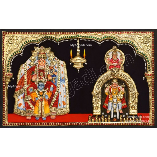  3D Devaki Krishna Lakshmi Ravalnath Tanjore Painting
