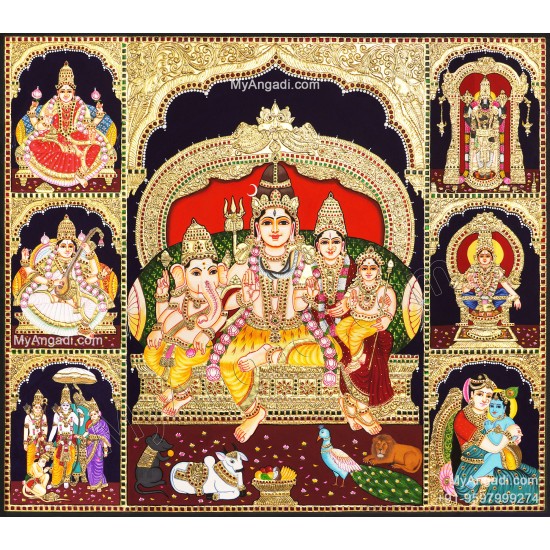 7 Panel  Tanjore Painting