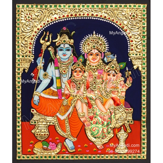 Shivan Family Tanjore Painting