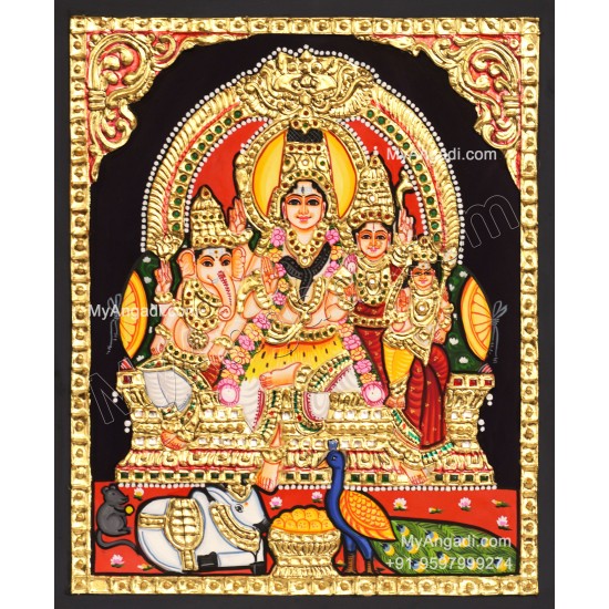 Shivan Family Tanjore Painting