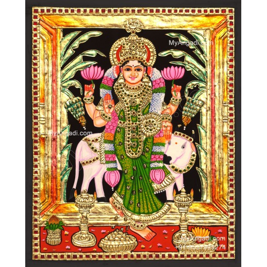 Grahalakshmi Tanjore Painting, Graha Lakshmi Tanjore Painting