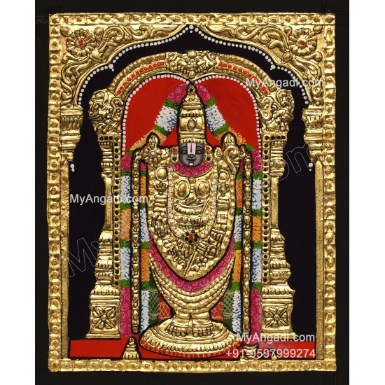 6 God - Ganesha, Lakshmi, Saraswathi, Balaji, Murugan,Kamatchi Tanjore Paintings