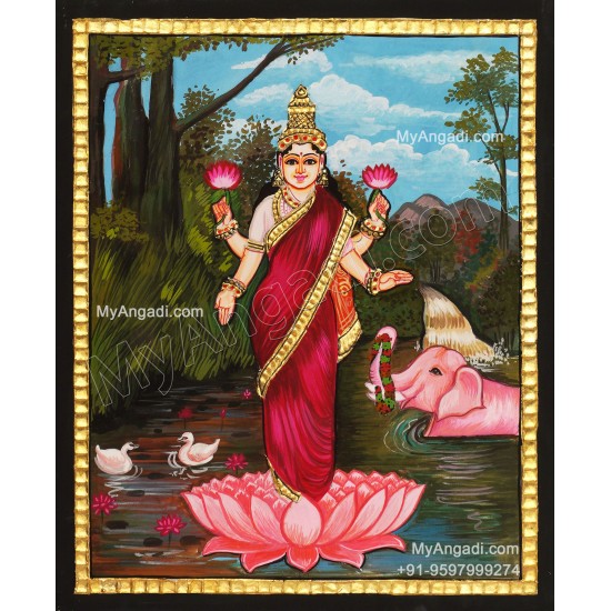 Gajalakshmi Tanjore Painting