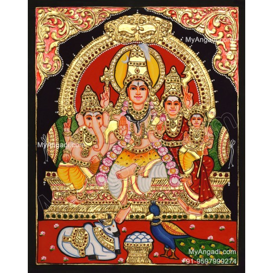 Shivan Family Tanjore Painting