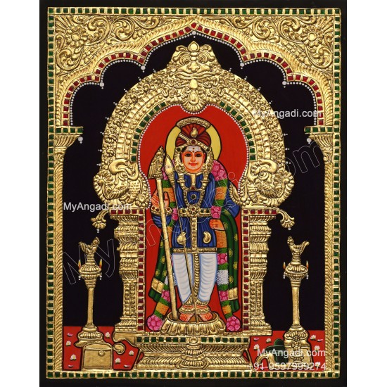 Palani Raja Alangara Murugan Tanjore Painting