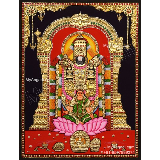 Balaji with Lakshmi Tanjore Painting