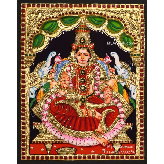 Gajalakshmi 3D Tanjore Painting