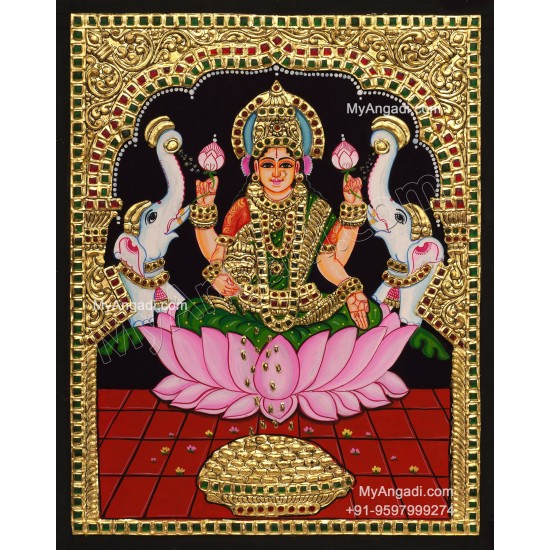 Gajalakshmi Tanjore Painting 