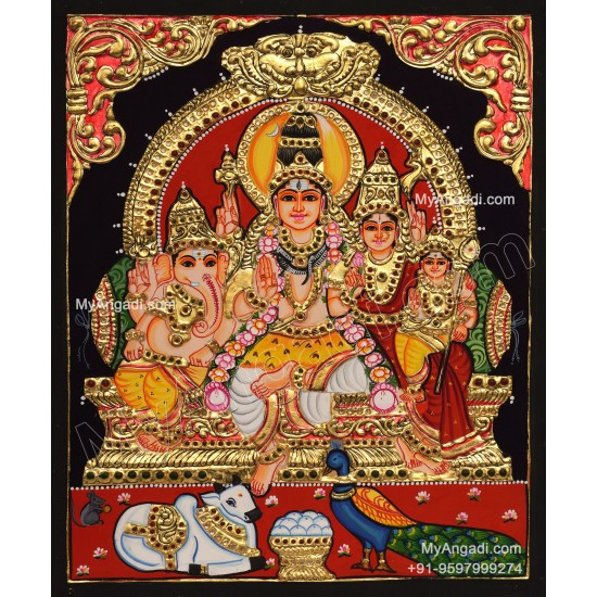 Shiva Parivar Tanjore Painting
