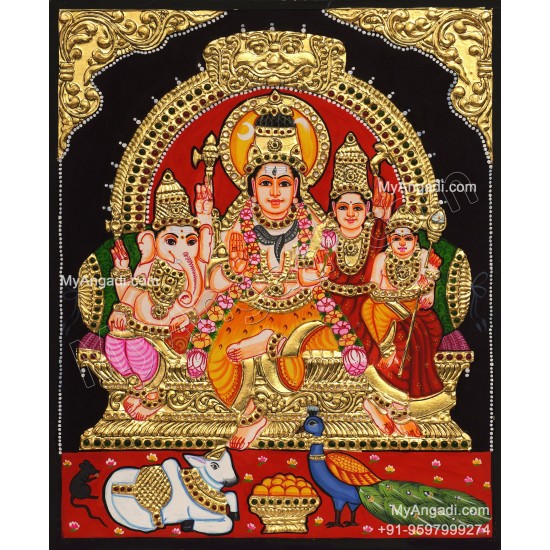 Shiva Parivar Tanjore Painting