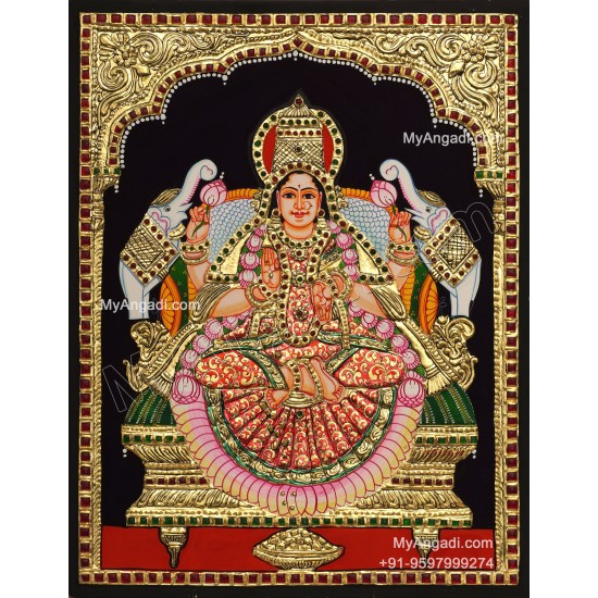 Gaja Lakshmi Tanjore Painting
