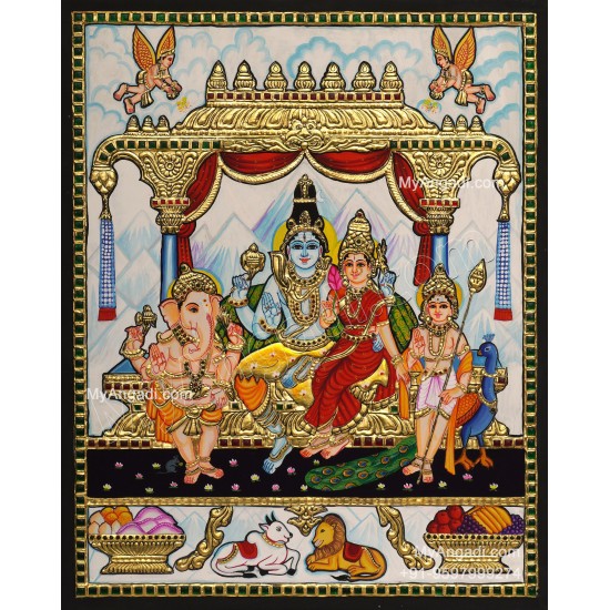 Shivan Family Tanjore Painting