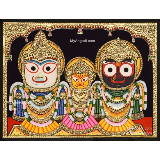 Jagannath - Krishna Balaram Subathra Tanjore Painting
