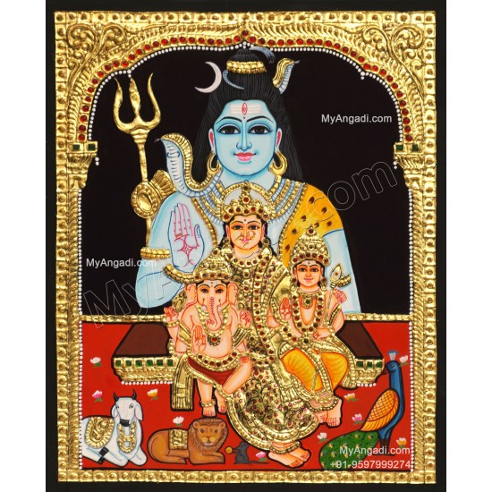 Shivan Parivar Tanjore Painting