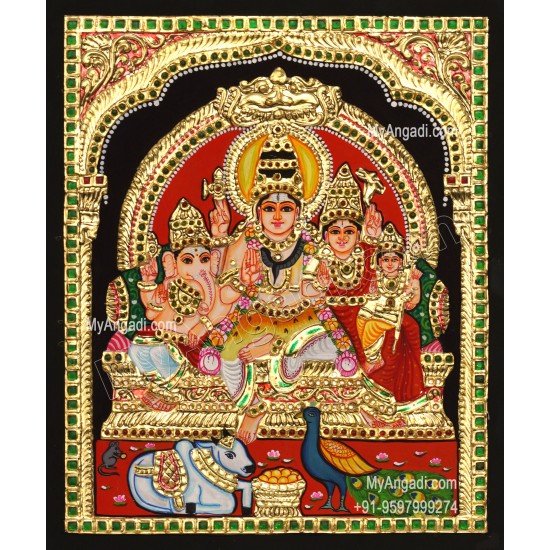 Shivan Family Tanjore Painting