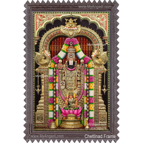 Venkateshwara Swamy Lakshmi 3d Tanjore Painting