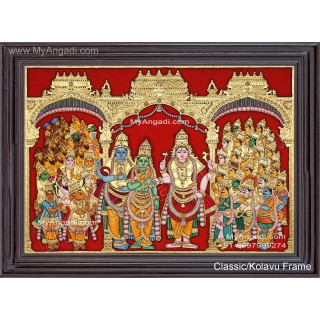 Girija Kalyanam - Shiva Parvati Kalyanam Wedding - Tanjore Painting