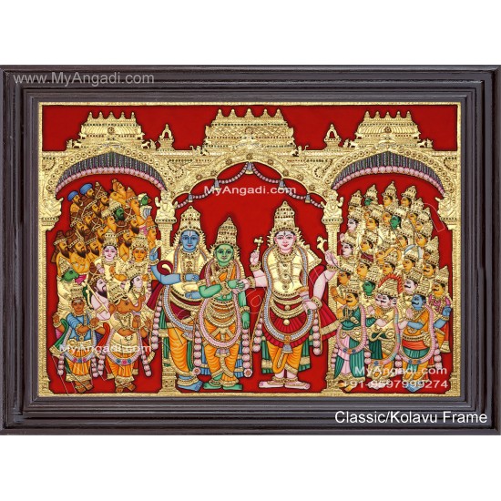 Girija Kalyanam - Shiva Parvati Kalyanam Wedding - Tanjore Painting