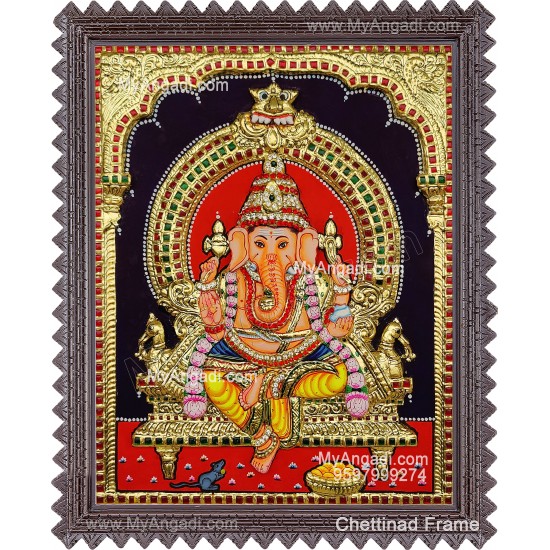 Ganapathi 3D Tanjore Painting Ganapathi 3D Tanjore Painting