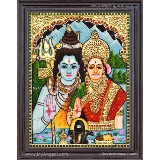 Shiva Parvathi Tanjore Painting