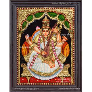 Saraswathi 3D Tanjore Painting