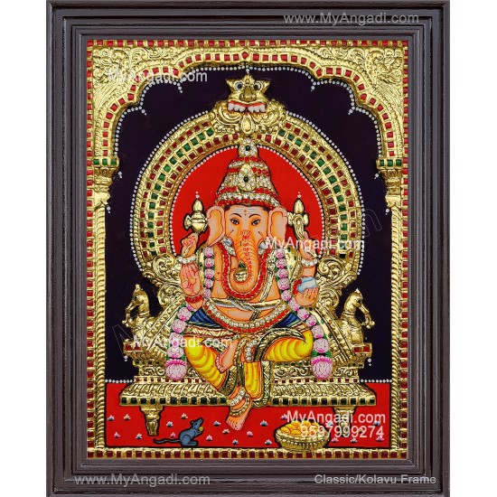 Ganapathi 3D Tanjore Painting Ganapathi 3D Tanjore Painting