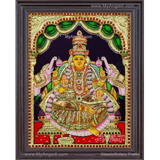 Gajalakshmi 3d Embossed Tanjore Painting