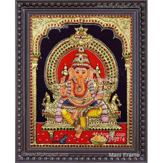 Ganapathi 3D Tanjore Painting Ganapathi 3D Tanjore Painting