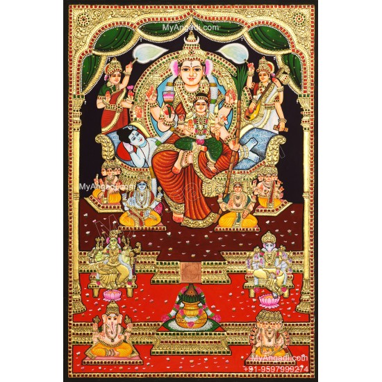 Raja Rajeshwari Tanjore Painting