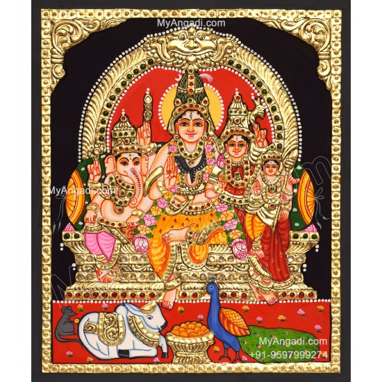 Shiva Family Tanjore Paintings