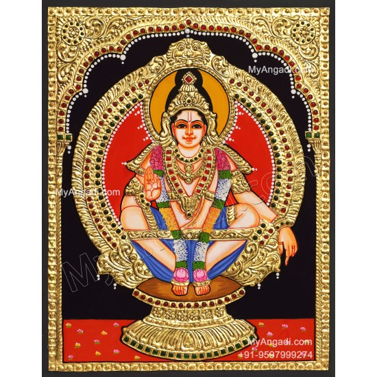 Iyyappa Swamy Tanjore Painting