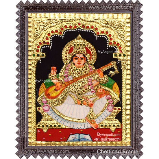 Saraswathi Devi Tanjore Painting