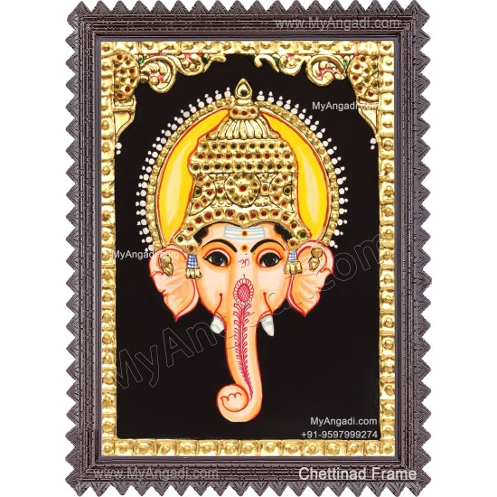 Ganesha face Tanjore Painting