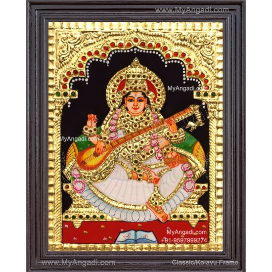 Saraswathi Devi Tanjore Painting