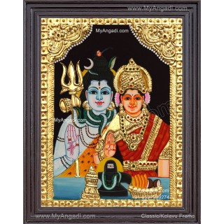 Shivan Parvathi Tanjore Painting