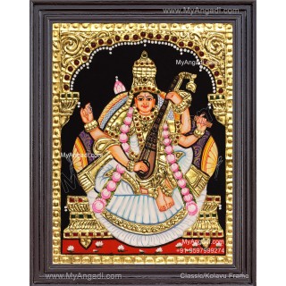 Saraswathi Tanjore Painting